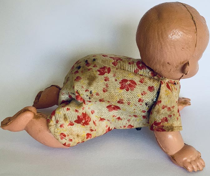 circa 1930's Japanese clockwork celluloid wind up toy doll baby